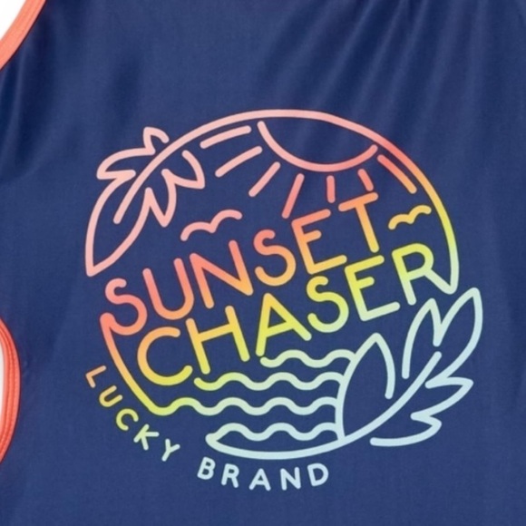 🌻NEW w/tag Lucky Brand Girls' One-Piece "Sunset Chaser" Swimsuit Size XL(16) - Picture 2 of 7